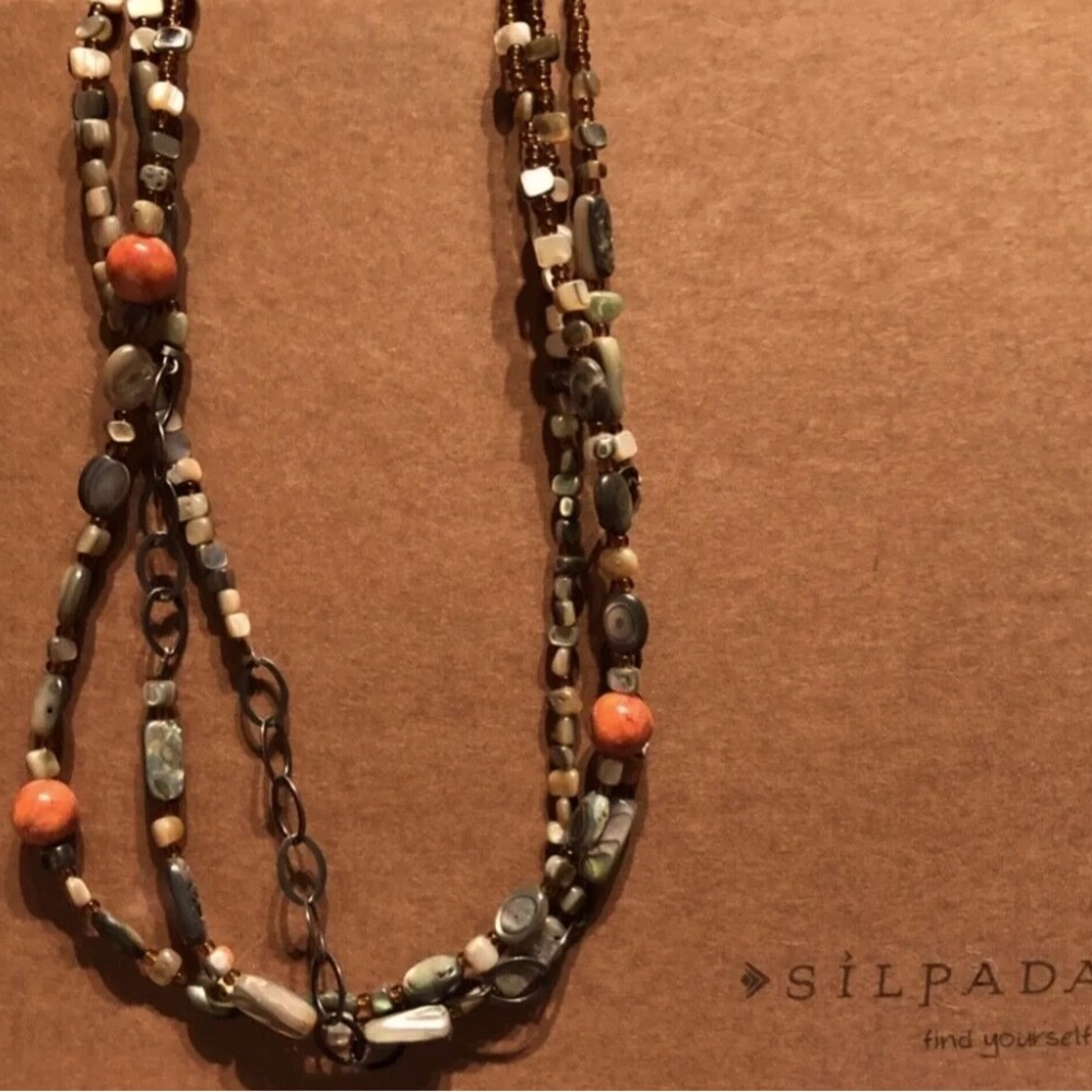 SILPADA Sterling Silver, Three Strand Fiesta
Fun Coral Abalone Necklace - Picture 3 of 10